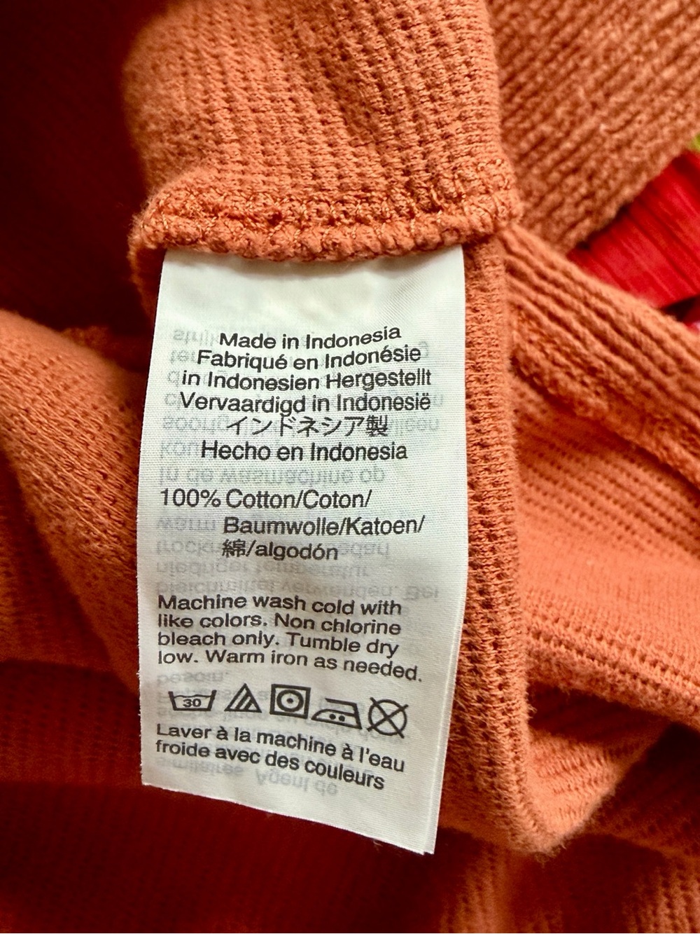 Madewell Texture & Thread Rust Ribbed V-Neck Cropped Top Medium - Picture 6 of 6